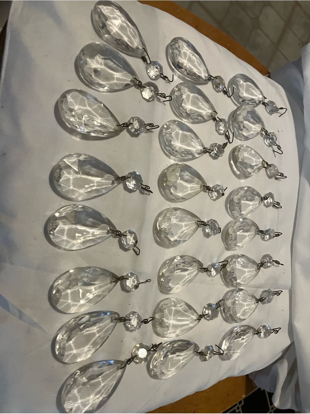 Beautiful set of 24. 2” vintage glass crystals  all great condition , have